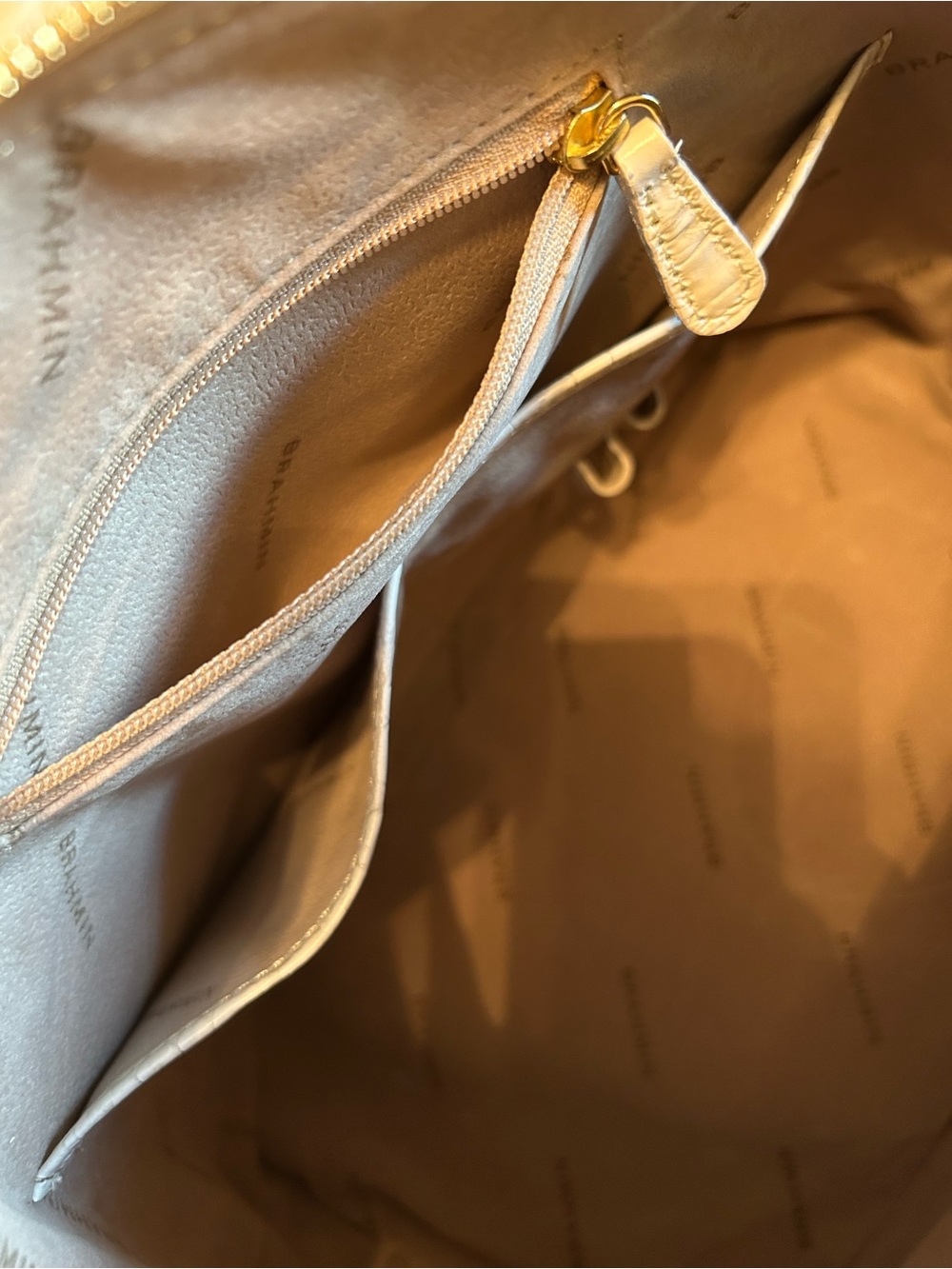 NWT Brahmin Vivian Satchel in Macaroon La Scala Embossed Leather - Picture 10 of 12